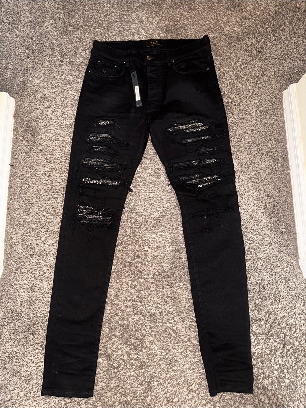 Amiri black bandana jeans great condition size 33 still have original tag
